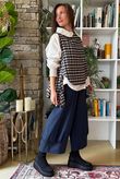 Jasper Plaid Brushed Cotton Tank Navy